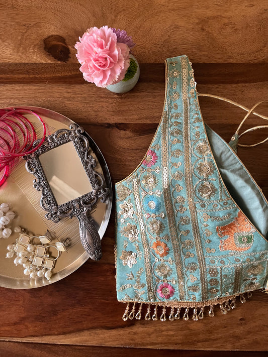 Ice Princess- Embroidered Georgette blouse