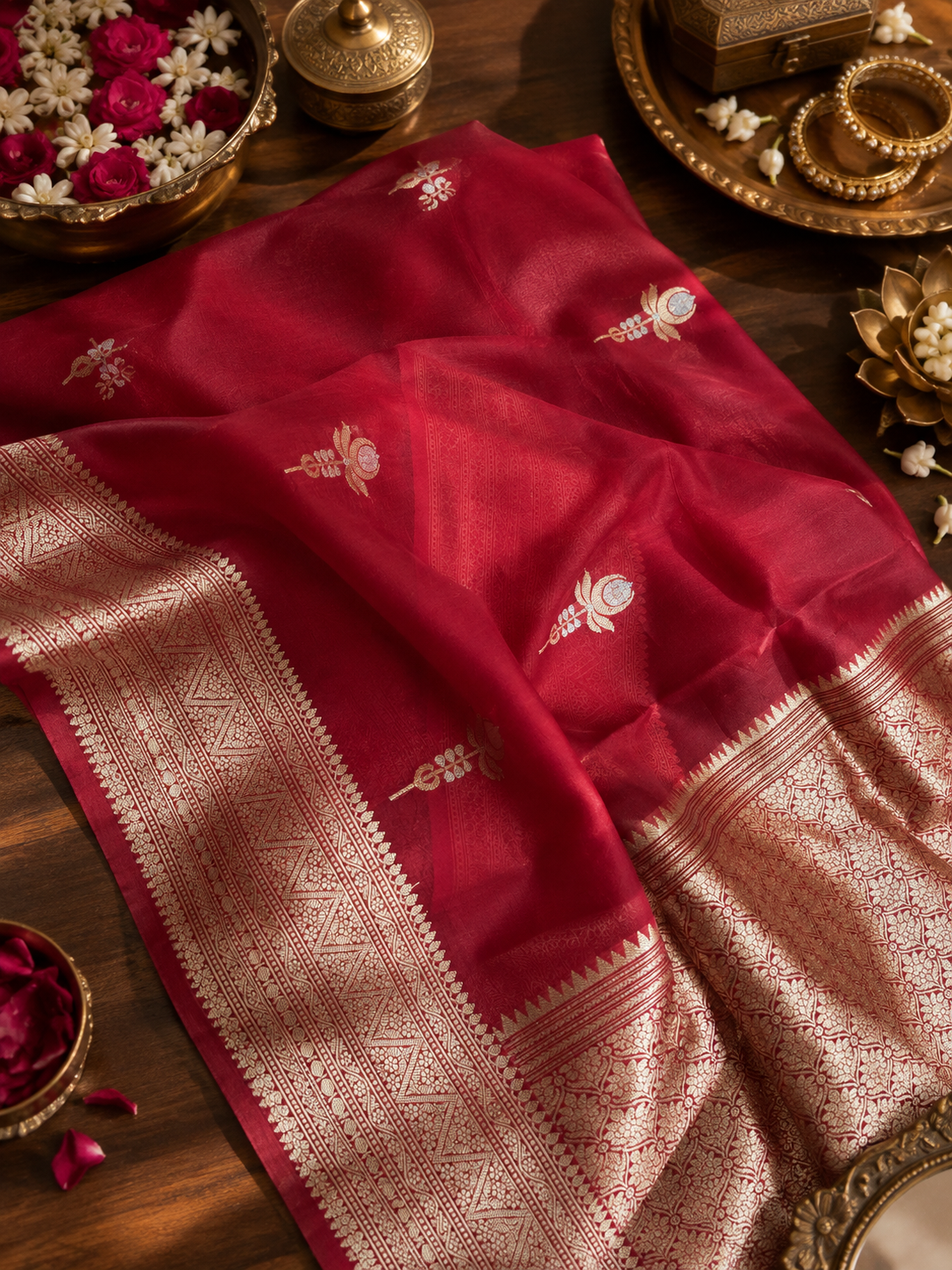 Kumkum- Pure Organza Handloom silk saree