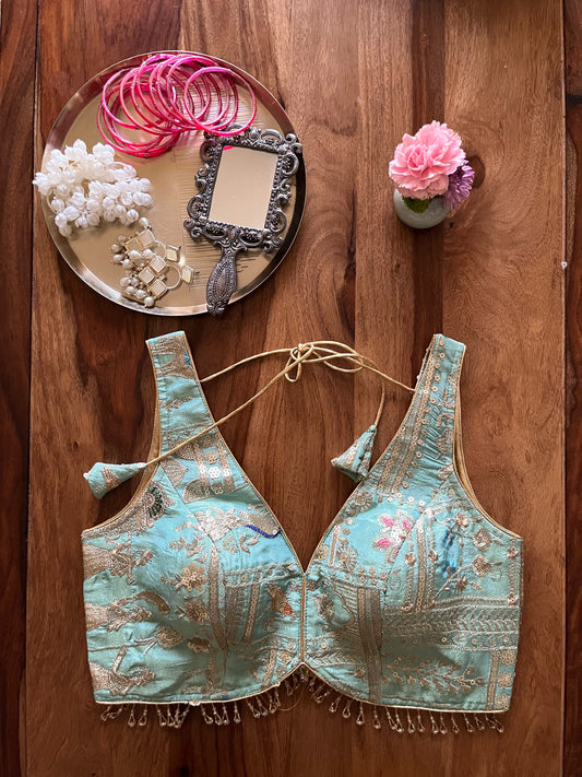 Ice Princess- Embroidered Georgette blouse