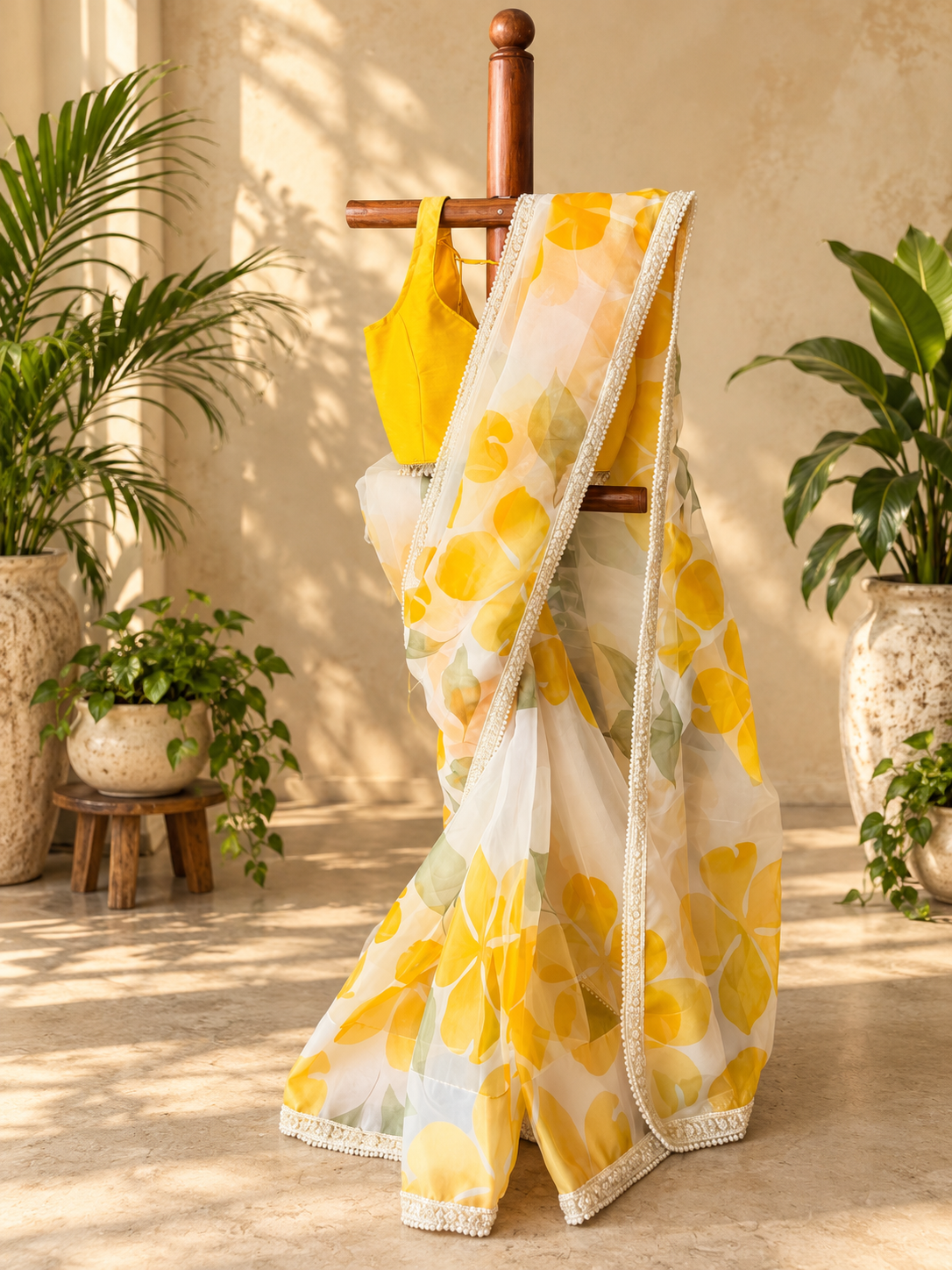 Marigold- Organza Floral saree