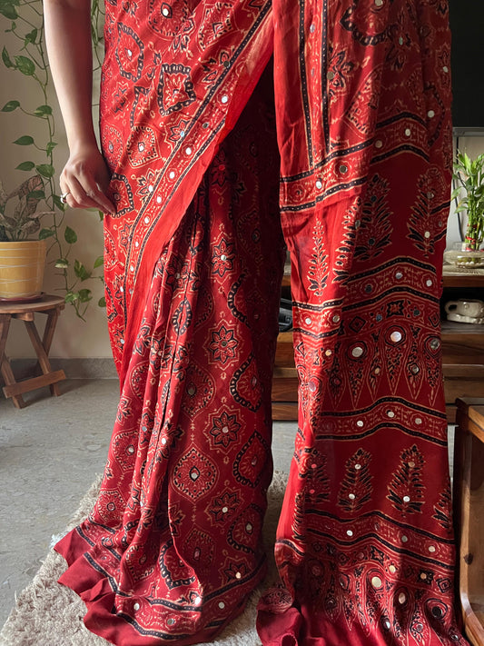 Ajrakh Laal - Handblock print