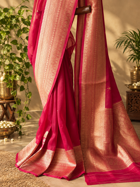 Kumkum- Pure Organza Handloom silk saree