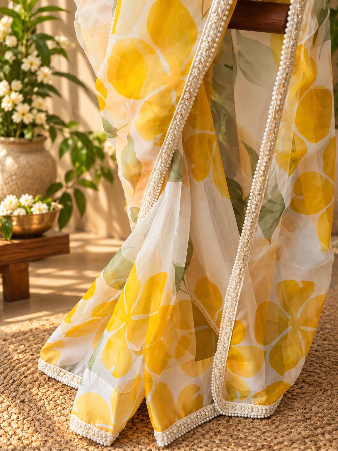Marigold- Organza Floral saree
