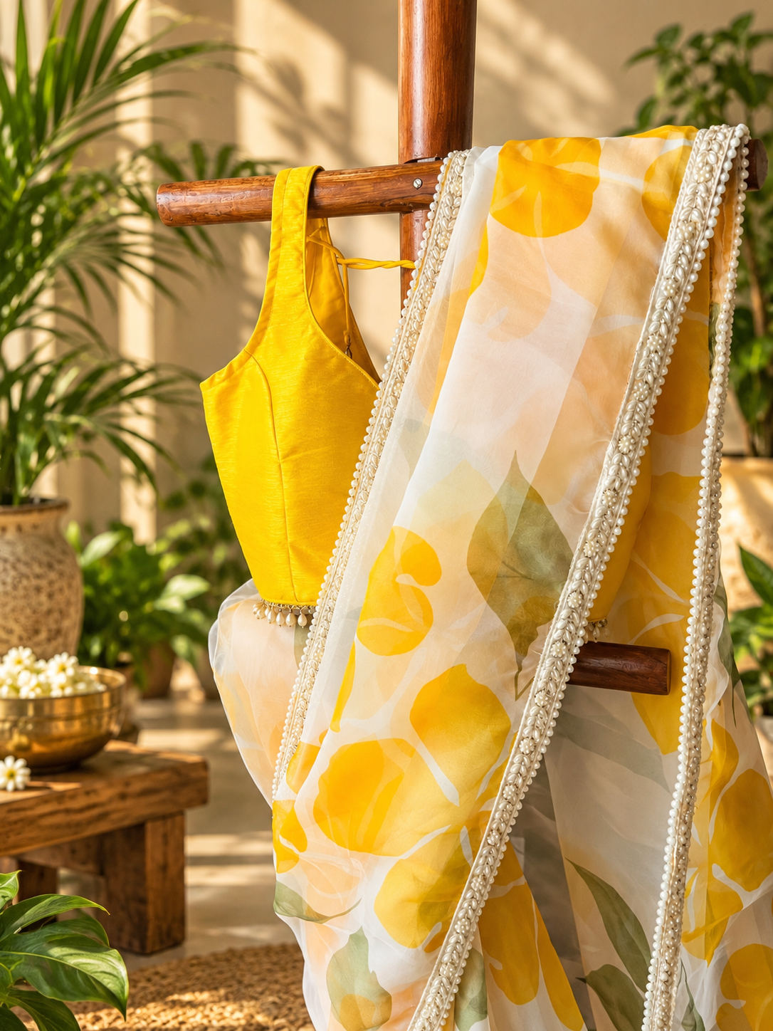 Marigold- Organza Floral saree